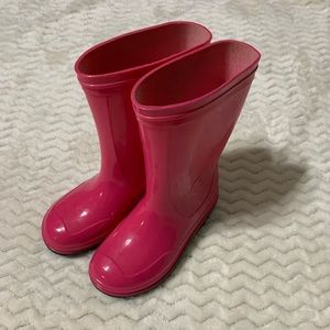Girls hot pink rubber boots